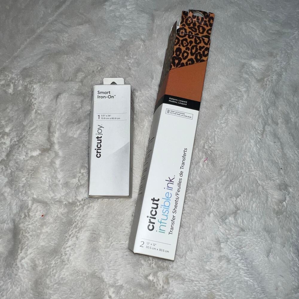 New Unopened Cricut Smart Iron On White Cricut Joy & Cheetah Print Infusible Ink